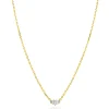 Sale Zinzi gold plated zilveren ketting 42–45cm met piramide vorm, bezet met witte zirkonia’s ZIC2723Y