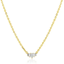 Sale Zinzi gold plated zilveren ketting 42–45cm met piramide vorm, bezet met witte zirkonia’s ZIC2723Y