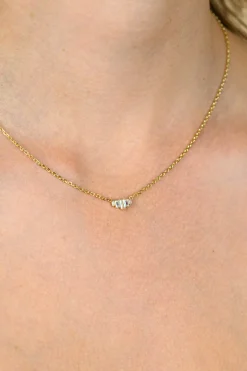 Sale Zinzi gold plated zilveren ketting 42–45cm met piramide vorm, bezet met witte zirkonia’s ZIC2723Y