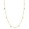 Hot Zinzi gold plated zilveren ketting met witte parels en bungelende beads (5,5 mm) in frisse kleuren 42-45cm ZIC2705G