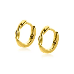 Outlet Zinzi gold plated zilveren oorringen met gedraaide buis 12 x 2mm ZIO2321G