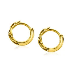 Outlet Zinzi gold plated zilveren oorringen met gedraaide buis 12 x 2mm ZIO2321G