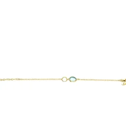 Clearance Zinzi gold plated zilveren armband met open rondje en ovaal, bezet met turquoise kleursteen ZIA2716G