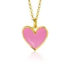 Discount Zinzi gold plated zilveren hanger hart 15mm met roze emaille ZIH2314R (zonder collier)