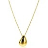 Online Zinzi gold plated zilveren jasseron ketting 45cm met luxe grote druppelvormige hanger (24mm) ZIC2637G