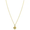 Online Zinzi gold plated zilveren ketting 42-45cm met zon hanger, bezet met witte zirkonia ZIC2741