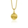 Hot Zinzi gold plated zilveren hanger zonnestralen rond 10mm ZIH2296S (zonder collier)