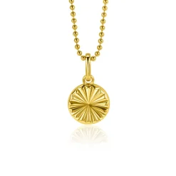 Hot Zinzi gold plated zilveren hanger zonnestralen rond 10mm ZIH2296S (zonder collier)
