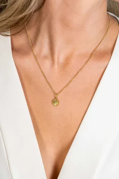 Hot Zinzi gold plated zilveren hanger zonnestralen rond 10mm ZIH2296S (zonder collier)
