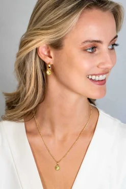 Hot Zinzi gold plated zilveren hanger zonnestralen rond 10mm ZIH2296S (zonder collier)