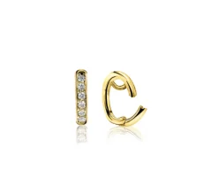 Online Zinzi gold plated zilveren hanger met witte zirconia's om je oorbedels aan te hangen ZIH2CHG