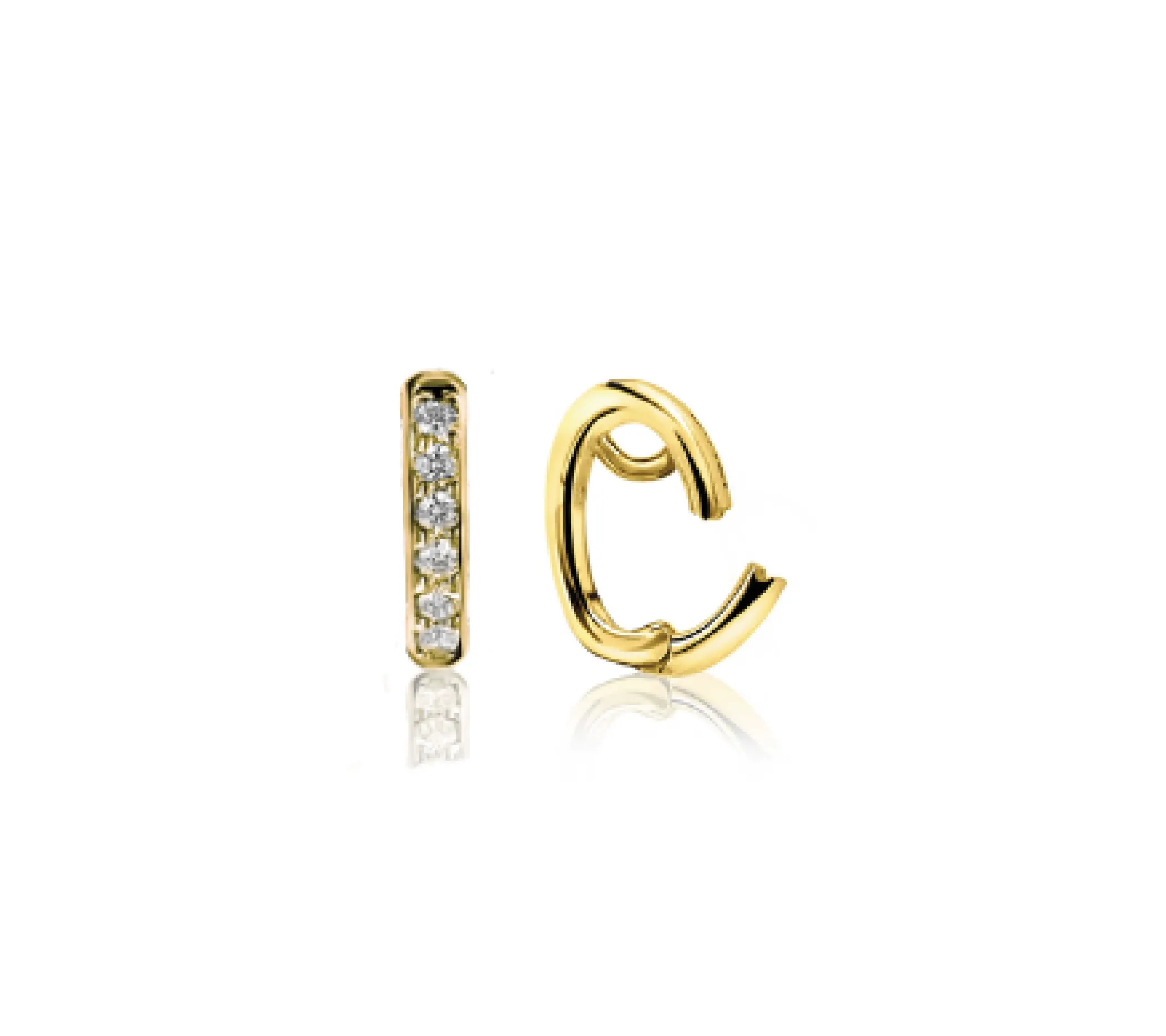 Online Zinzi gold plated zilveren hanger met witte zirconia's om je oorbedels aan te hangen ZIH2CHG