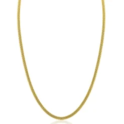 Zinzi gold plated zilveren popcorn ketting 3mm breed 42cm ZIC2765G