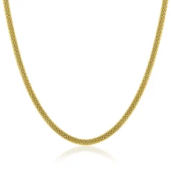 Zinzi gold plated zilveren popcorn ketting 3mm breed 42cm ZIC2765G