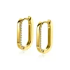 New Zinzi gold plated zilveren luxe oorringen ovale vorm 20mm zijkant witte zirconia's ZIO2319Y