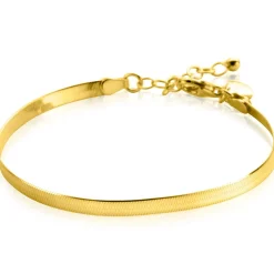 Outlet Zinzi gold plated zilveren platte slangen-armband 3,5mm breed ZIA2292G