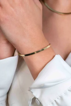 Outlet Zinzi gold plated zilveren platte slangen-armband 3,5mm breed ZIA2292G