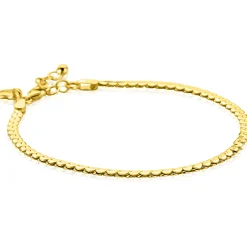 Discount Zinzi gold plated zilveren schakel armband 3mm breed 18-21cm ZIA2647G