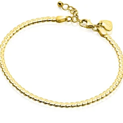 Discount Zinzi gold plated zilveren schakel armband 3mm breed 18-21cm ZIA2647G