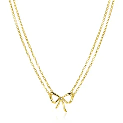 Outlet Zinzi gold plated zilveren multi-look ketting met sierlijke strik 40-43cm ZIC2677