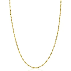 Sale Zinzi gold plated zilveren ketting met glinsterende gedraaide schakels 1,9mm breed 43-45cm ZIC2585G
