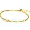 Sale Zinzi gold plated zilveren gourmet armband met vierkante zetting bezet met witte zirconia 16-19cm ZIA2417Y
