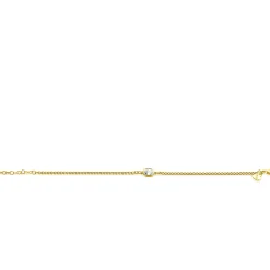 Sale Zinzi gold plated zilveren gourmet armband met vierkante zetting bezet met witte zirconia 16-19cm ZIA2417Y