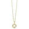Discount Zinzi gold plated zilveren anker ketting met luxe klaver hanger (15mm) rondom bezet met witte zirconia's 45-48cm ZIC2617Y
