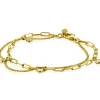 Discount Zinzi gold plated zilveren multi-look armband met gourmet en paperclip schakels, bezet met vier ronde zirconia's ZIA2362Y