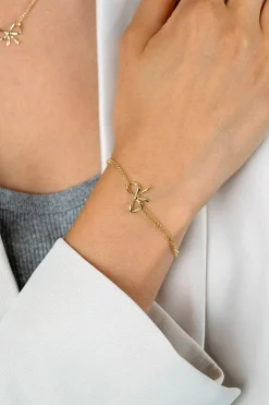 New Zinzi gold plated zilveren multi-look armband met sierlijke strik 17-20cm ZIA2677