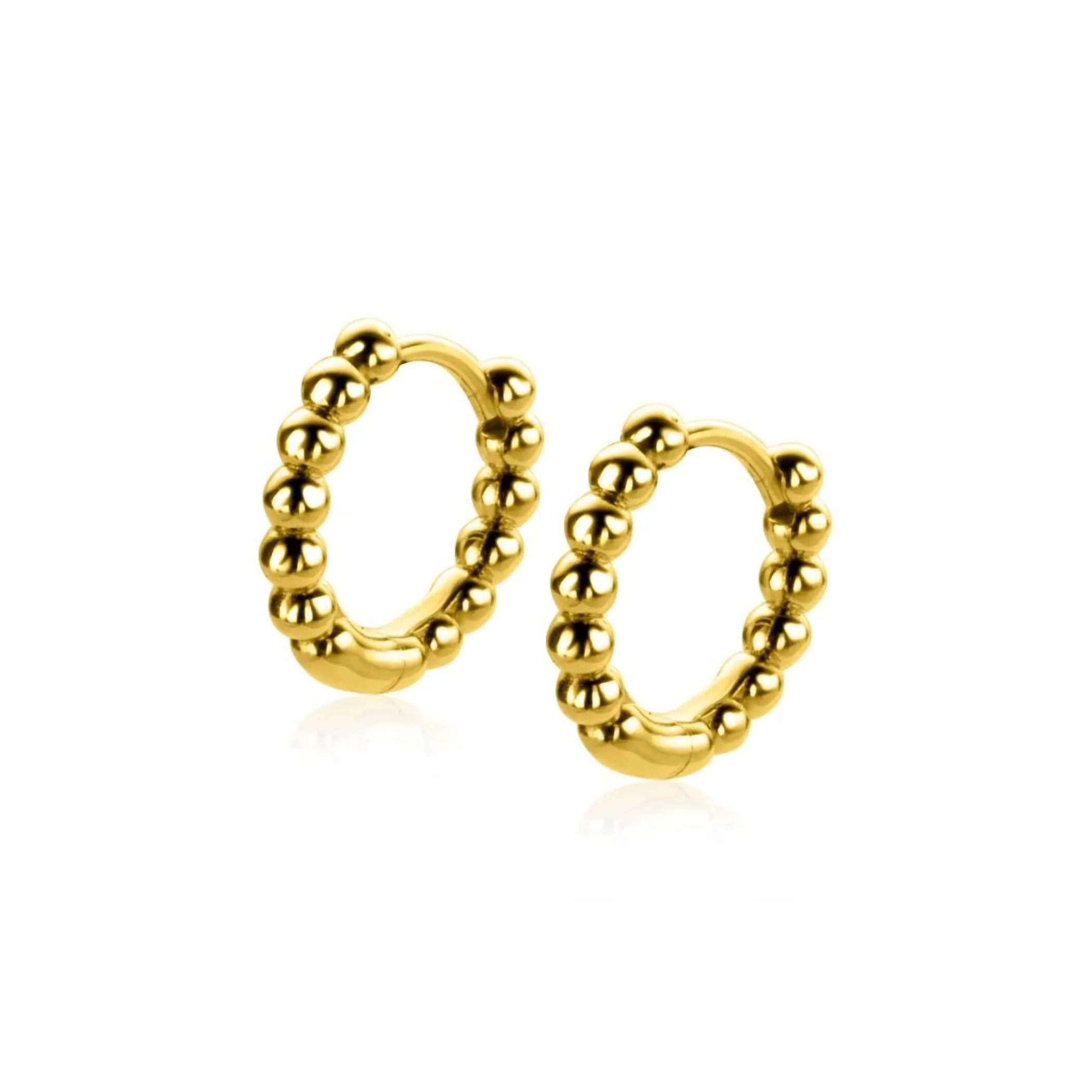 Hot Zinzi gold plated zilveren oorringen bolletjes motief 13,5x2,5mm ZIO923G