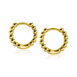 Hot Zinzi gold plated zilveren oorringen bolletjes motief 13,5x2,5mm ZIO923G