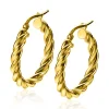 Best Zinzi gold plated zilveren wokkel oorringen met gedraaide buis 26x4mm ZIO2281G