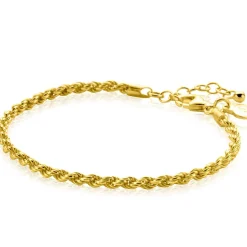 Best Zinzi gold plated zilveren koord armband 2,6mm breed ZIA2386G