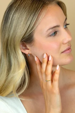 Best Zinzi gold plated zilveren ring met blauw, paars en champagne kleurstenen in ruitvorm ZIR2443