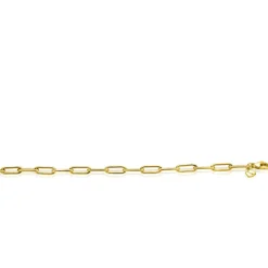 Clearance Zinzi gold plated zilveren armband met 5,5mm brede paperclip schakel 19cm ZIA2286G