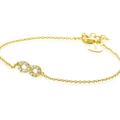 New Zinzi gold plated zilveren armband met Infinity teken, vol bezet met witte zirconia's 17-19cm ZIA2597Y
