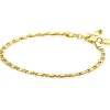 Discount Zinzi gold plated zilveren scroll schakel armband (3mm breed) waarbij de schakels een dubbele krul/kronkeling maken 17-20cm ZIA2712G
