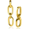 Outlet Zinzi gold plated zilveren oorbedels drie paperclip schakels 35mm ZICH2351G (zonder oorringen)