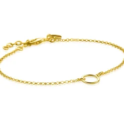Sale Zinzi gold plated zilveren armband met open rondje 16,5-19cm ZIA2523G