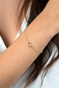 Sale Zinzi gold plated zilveren armband met open rondje 16,5-19cm ZIA2523G