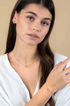 Sale Zinzi gold plated zilveren armband met open rondje 16,5-19cm ZIA2523G