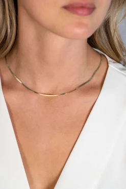 Clearance Zinzi gold plated zilveren platte slangen-ketting 45cm 1,9mm breed ZIC2360