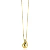 Zinzi gold plated zilveren venetiaanse ketting 45-48cm met druppelvormige hanger 20mm, golvende rij witte zirkonia's ZIC2707Y