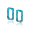 Hot Zinzi oorbedels rechthoek 16mm turquoise howliet ZICH2228 (zonder oorringen)