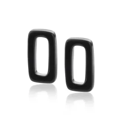 Best Zinzi oorbedels rechthoek 16mm zwart onyx ZICH2227 (zonder oorringen)