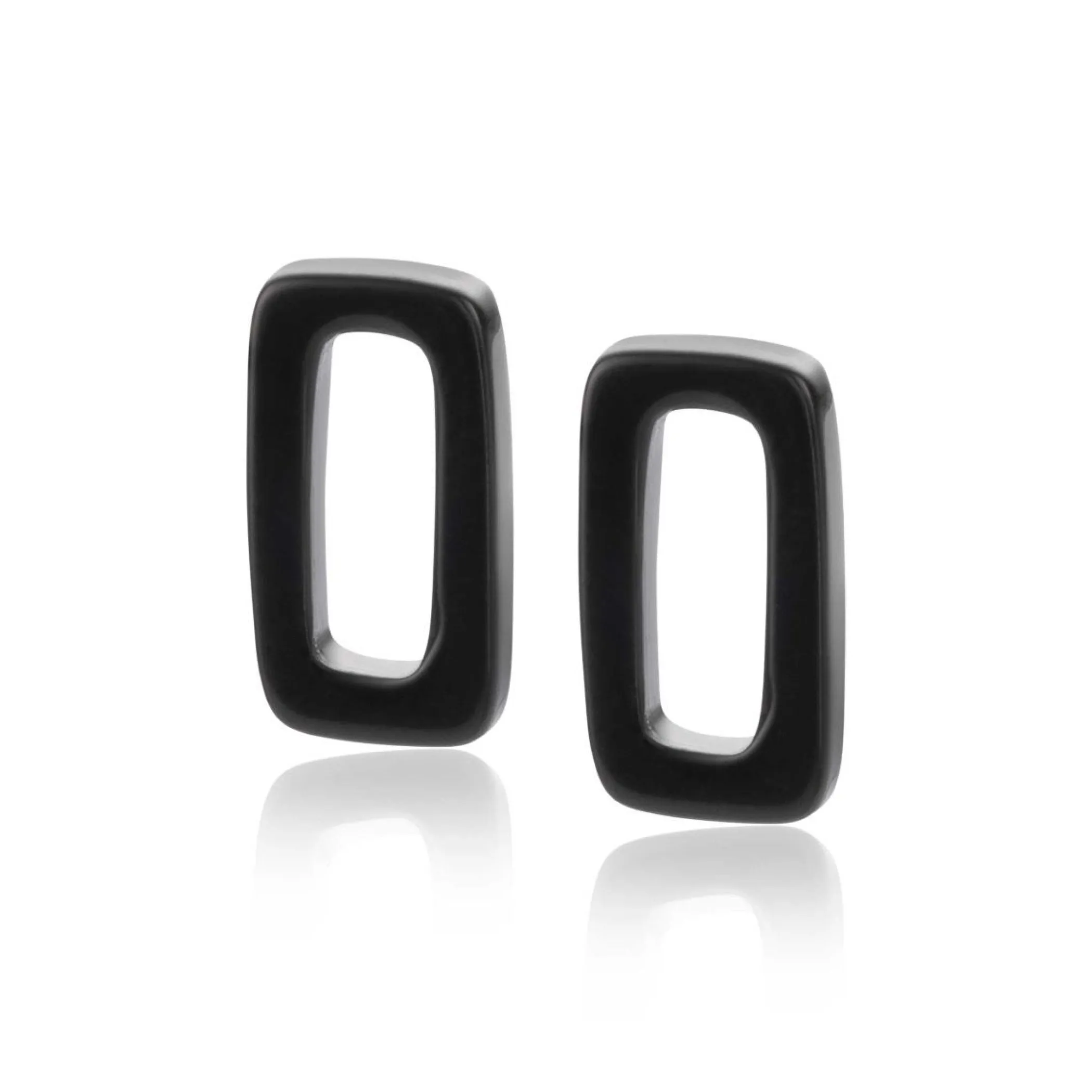 Best Zinzi oorbedels rechthoek 16mm zwart onyx ZICH2227 (zonder oorringen)