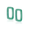 New Zinzi oorbedels rechthoek 16mm groen agaat ZICH2226 (zonder oorringen)