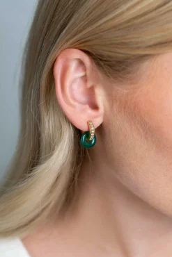 Best Zinzi oorbedels rond 12mm groen agaat ZICH2274G (zonder oorringen)