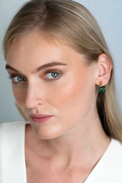 Best Zinzi oorbedels rond 12mm groen agaat ZICH2274G (zonder oorringen)